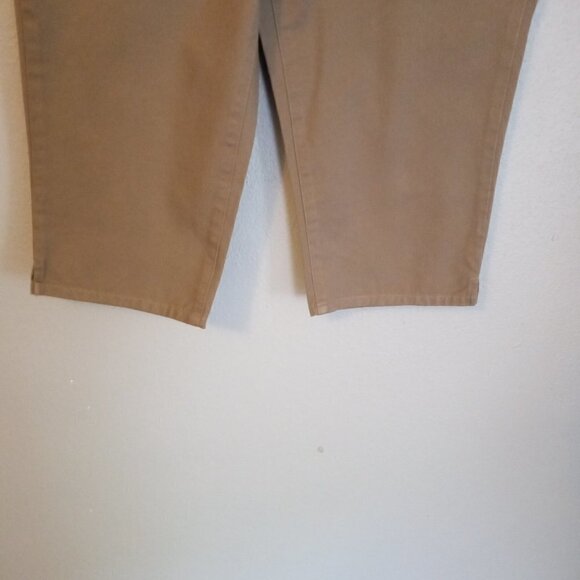 WOMEN'S LAUREN HIGH RISE DARK KHAKI CROPPED PANTS  SIZE 8 PETITE - Picture 4 of 7
